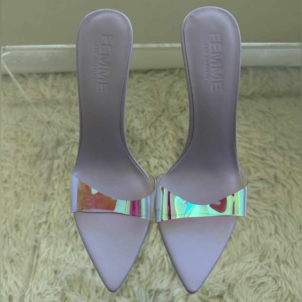FEMME LA mules lavender/iridescent 110mm Azúcar PVC SIZE EU 39 US 8.5
